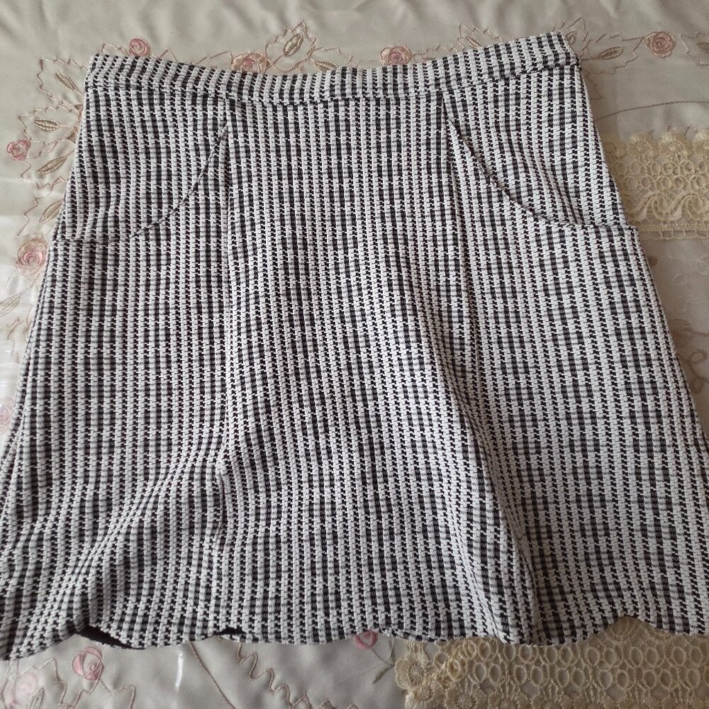 MinkPink Black and White Small Checkered Mini Skirt